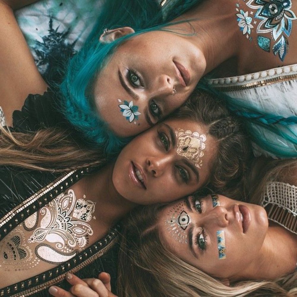 3 sheets Golden Silver Temporary Tattoo - Picture 7 of 14